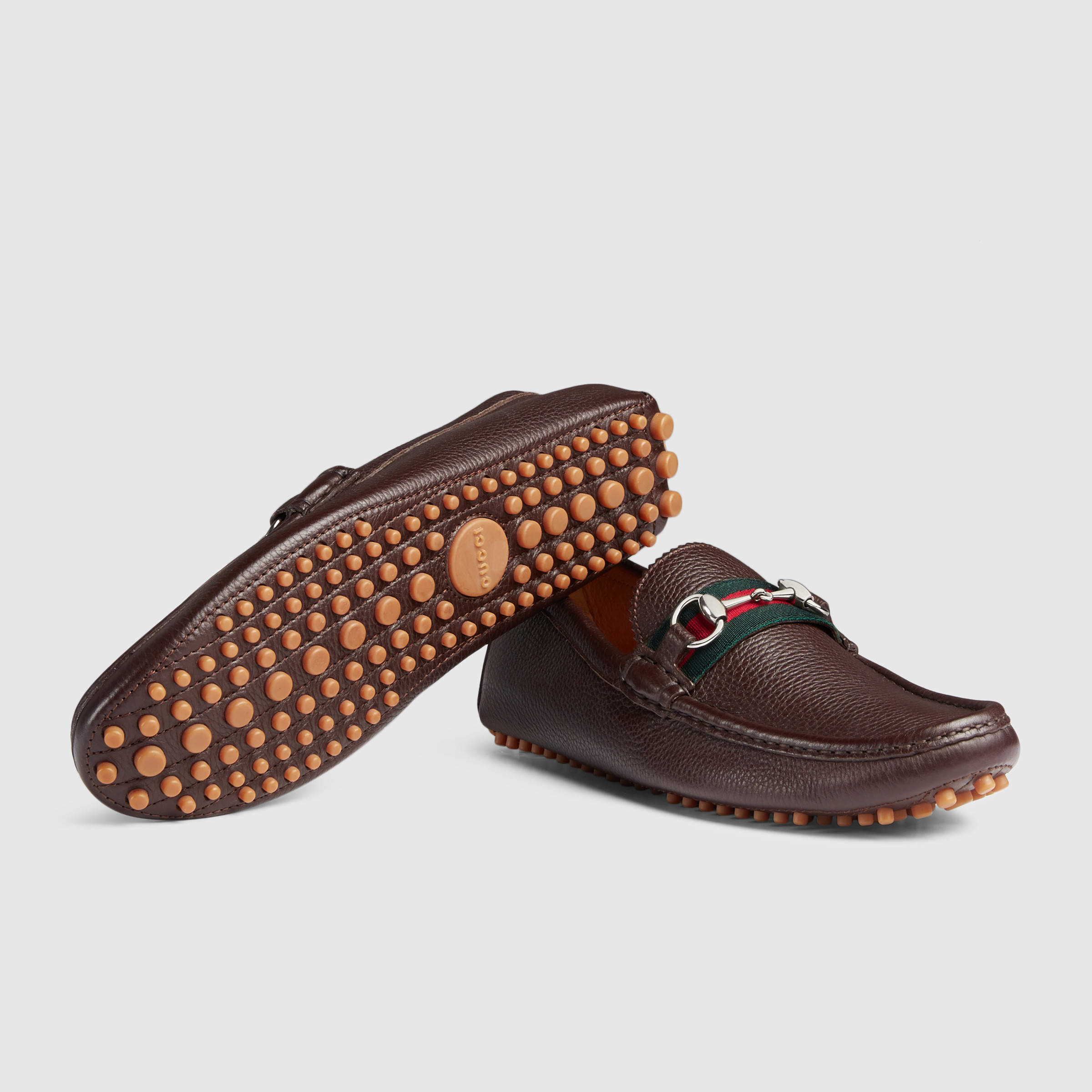 gucci leather driver with horsebit
